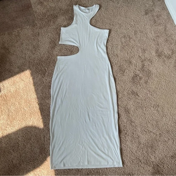 Abercrombie Cut-out Midi Dress | White | Size Large Tall | NWT - Picture 3 of 5